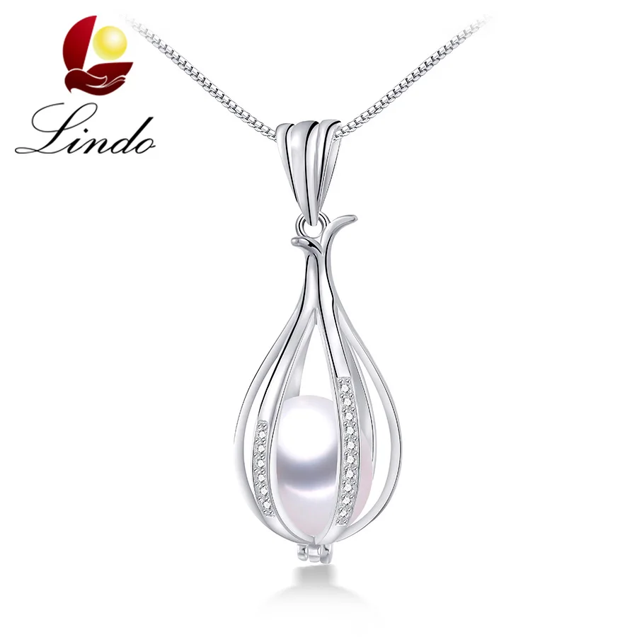 Lindo Top Quality Solid Silver Pearl Cages Pendants For Women High Luster Natural Freshwater Pearl Necklace 45 Jewelry Making Lindo Top Quality Solid Silver Pearl Cages Pendants For Women High Luster Natural Freshwater Pearl Necklace 45 Jewelry Making