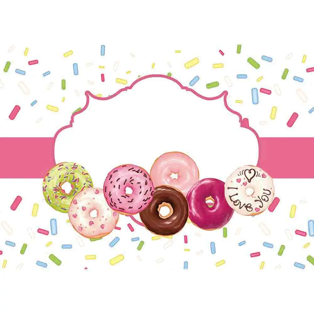 Allenjoy фон для фотосъемки красочные пончики и шоколадная розовая рамка Девушка Любовь День рождения пользовательские сладкие фотографии фон