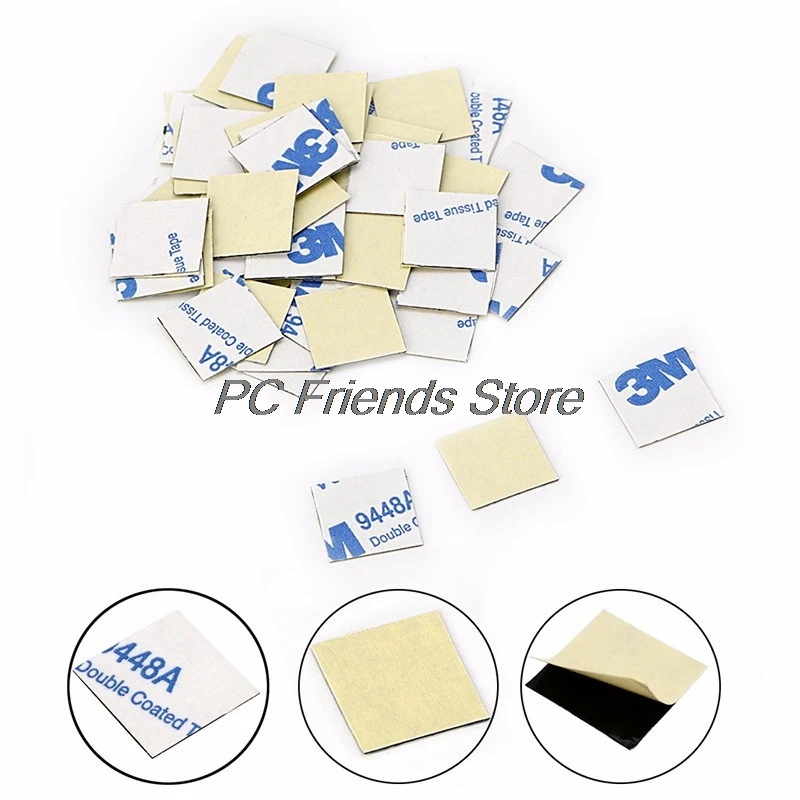 

50Pcs 14*14mm Heatsink Thermal Double Side Adhesive Tape Sticker for CPU Screen-PC Friend