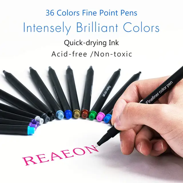 Fineliner Color Pen Set 0.38mm Fine Line Drawing Sketch Markers Coloring  Art 10x for sale online