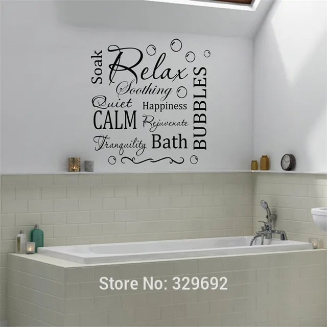 Relax Calm Bubbles Bath Wall Art Sticker Decal Vinyl Home Decor Relax Calm Bubbles Bath Wall Art Sticker Decal Vinyl Home Decor Stikers For Decoration Bathroom Products Diy