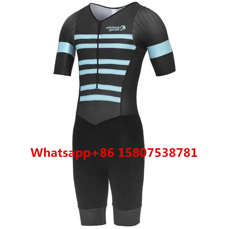 

2019 Stolen Goat Triathlon Short Sleeve aero Quick Dry breathable Have pockets Skinsuit Bikes Jersey Clothes Running Top quality