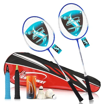 

2pcs/lot Couple Iron Alloy Training Badminton Rackets Light Weight Sports With Bag Badminton Set For Adult