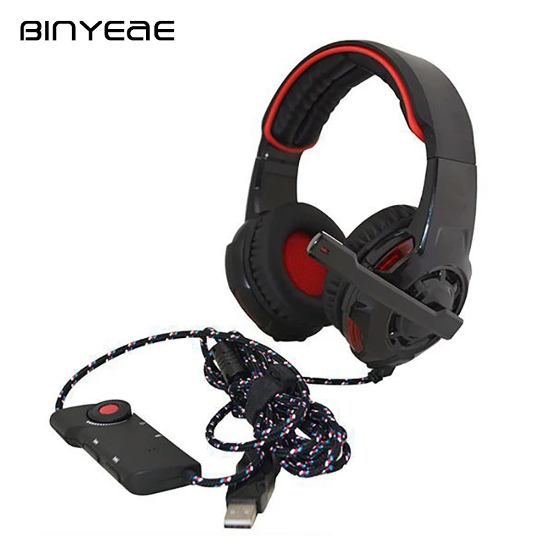 

BINYEAE Full-size Headphone Wired Pro Gaming Headset Durable Headphones with Microphone for Computer Gamer Pc Laptop