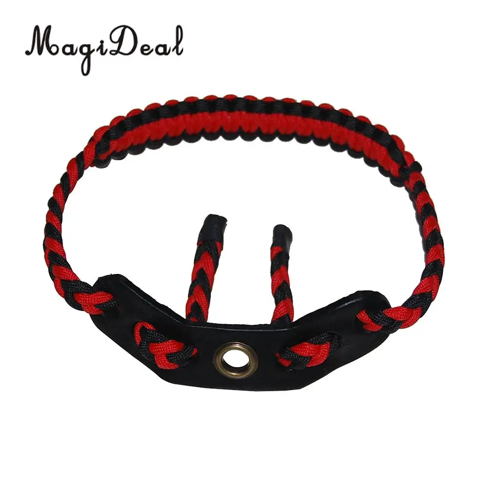 MagiDeal Ultra Durable 1Pc Archery Hunting Braided Paracord Compound Bow Adjustable Wrist Sling Strap 25cm for Shooting Sports