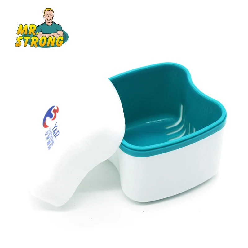 Chrup pro zubní protézy Falešné zuby Plátek na mytí kontejnerů Koupelnový spotřební materiál Skladovací kufřík Protéza pro protezní obaly 5 barev