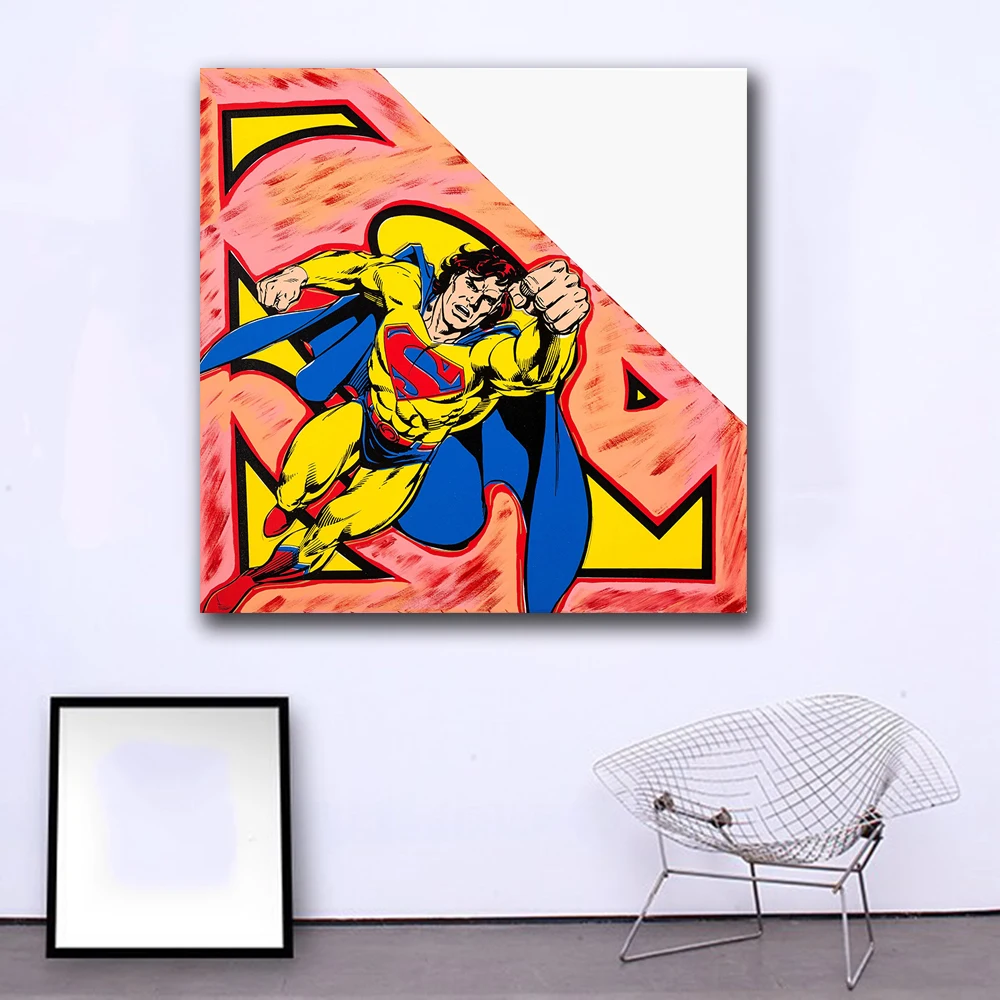 Oil Painting POP Superman Limited Edition III Wall Decor Painted Wall