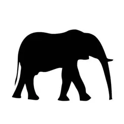 Азиатский слон наклейка () 15x13