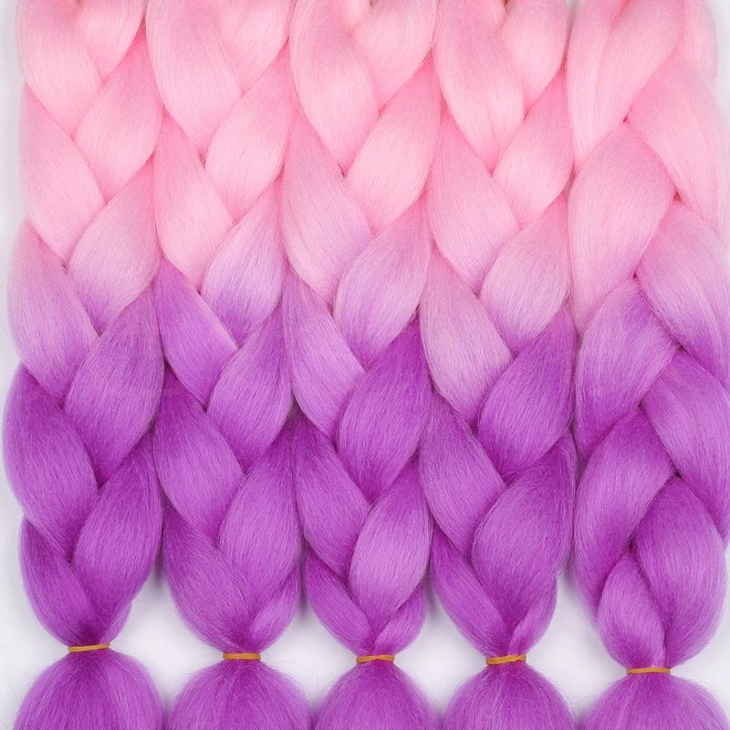 MERISIHAIR 24inch Ombre  Synthetic Crochet Hair Extensions Jumbo Braids Hairstyles Pink Blonde Red Blue Braiding Hair