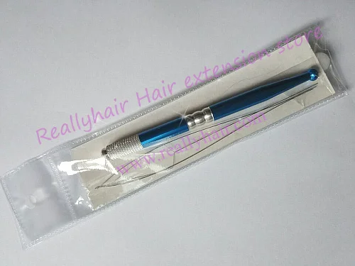 

2017 New Nano Ring Aluminium Handle Multifunction Pulling Needle for Micro Rings&Nano Rings Links Loop Hair Extension Tools Blue