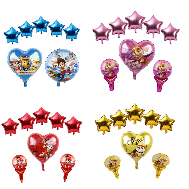 18inch Sky Chase PAW PATROL Foil Balloons Baby Shower Boy Girl Birthday Party Supplies Dog Set Ballons Handheld Stick Air Globos