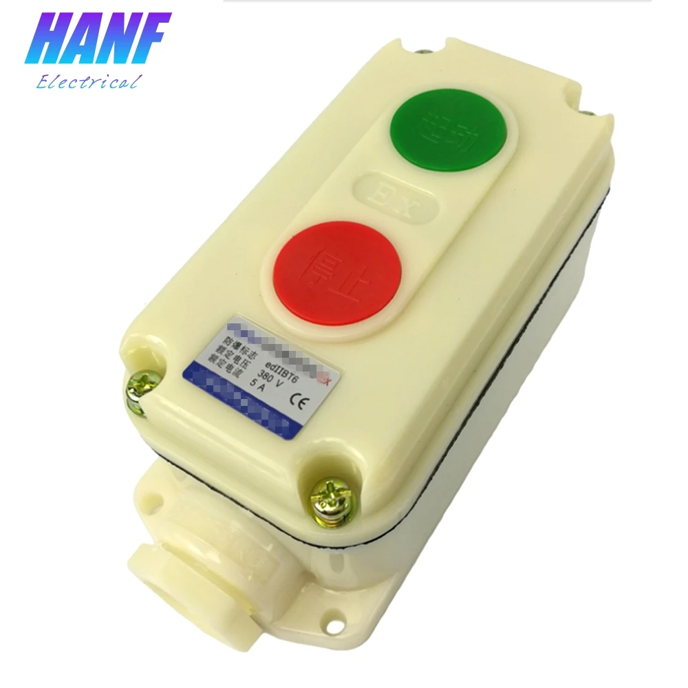 

1pcs Plastic Control Push Buton Switch 5A/380V Start/Stop Self-return Shell Flame-proof