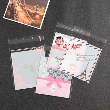 

500PCS Mix Pattern Handmade Cookie Bags Cellophane Plastic Biscuit Bags Wedding Favor Bags Candy Packing OPP Food Grade 10x10