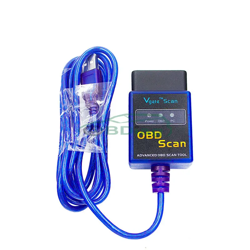 Считыватель кодов Vgate USB ELM327 V1.5 OBDII подключается к ПК через usb кабель поддерживает
