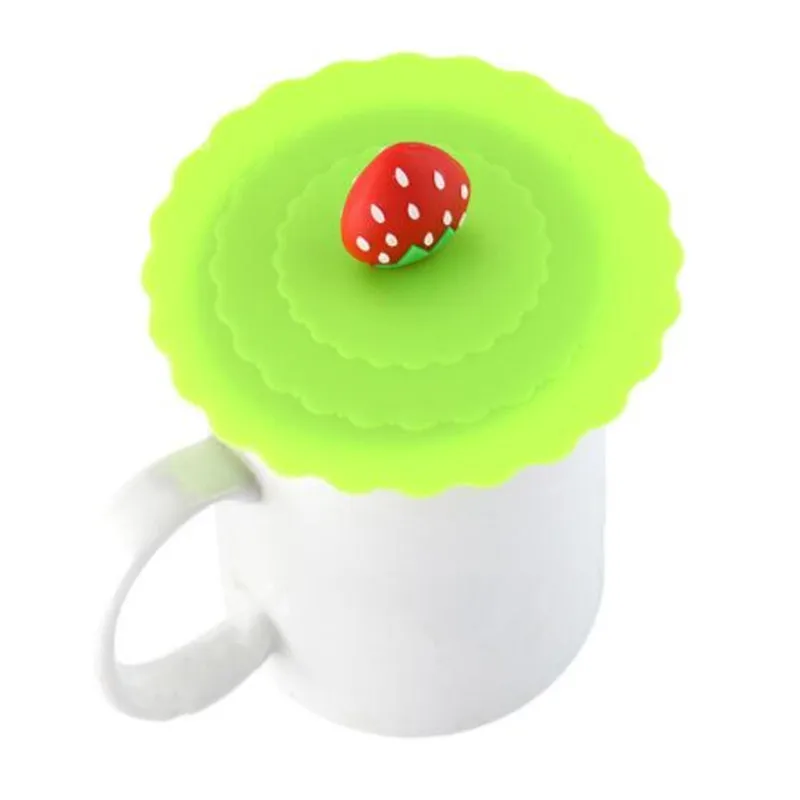 

Kawaii Silicone Anti-dust Bowl Cover Cup Seals Glass Mugs Cap Fruits Adorn Water Drinking Cup Lid Diameter Kitchen Bar Supplies