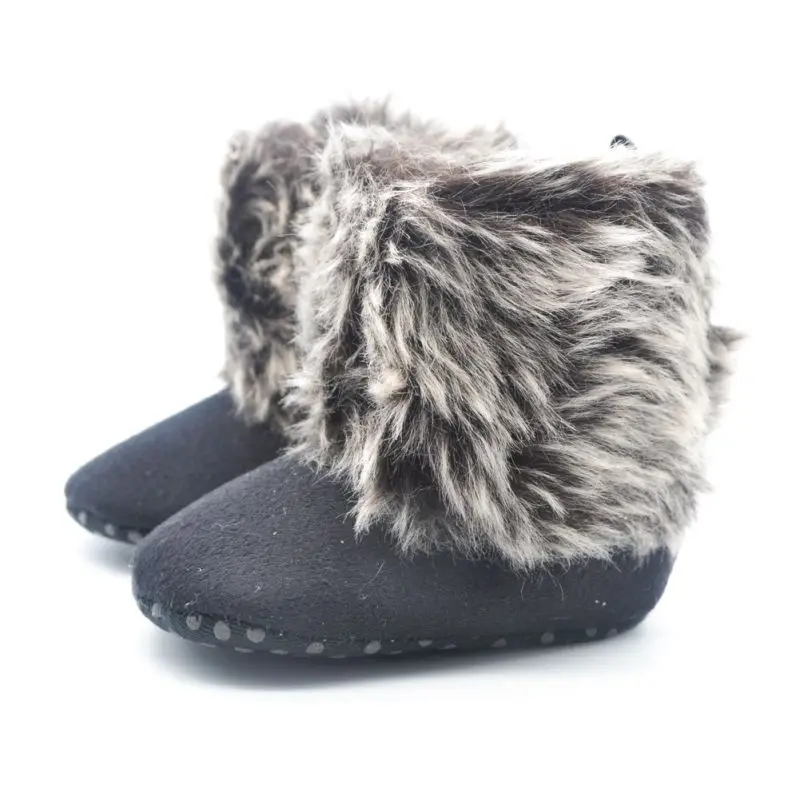  2016 Toddler Baby Fleece Snow Boots Infant Kids Wool Fur Winter Shoes Prewalker