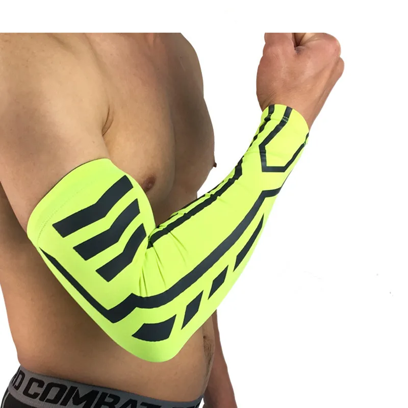 Compression Sleeve Cycling Basketball Arm Sleeve Cover Mangas Sports Running Arm Warmer UV Protection Elbow Pad Fitness Guards