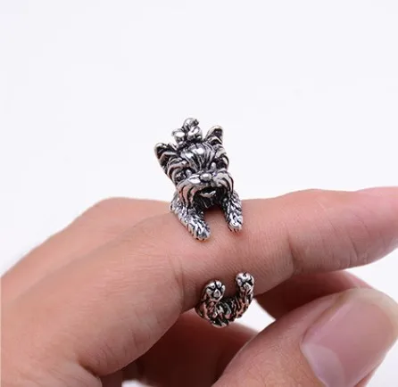 

2016 Retro New Arrival Vintage West Highland Yorky Terrier Rings Streched Animal Yorkshire Puppy Dog Rings for Women