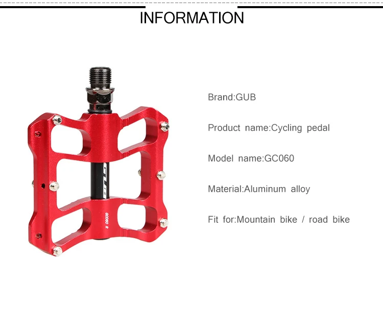 GUB CG020 MTB Mountain Bike Pedal Sealed Bearing Pedals Bicycle Accessories #D