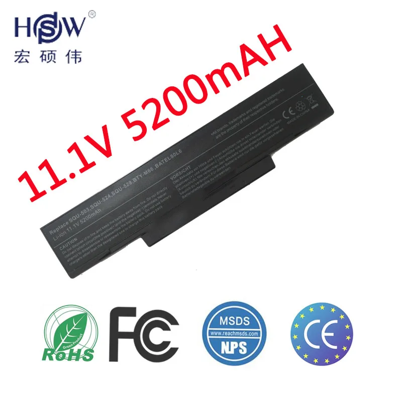 HSW 5200 мАч BTY M66 SQU 528 батарея для MSI M655 M660 M662 M670 M677 CR400 PR600 PR620 GX400 GX600 GX610 GX620 Аккумулятор