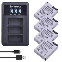 Lot de 4 batteries de remplacement, 1250mAh, Hero 3, avec LED, double chargeur USB, pour Gopro, Hero 3 3 +, caméras