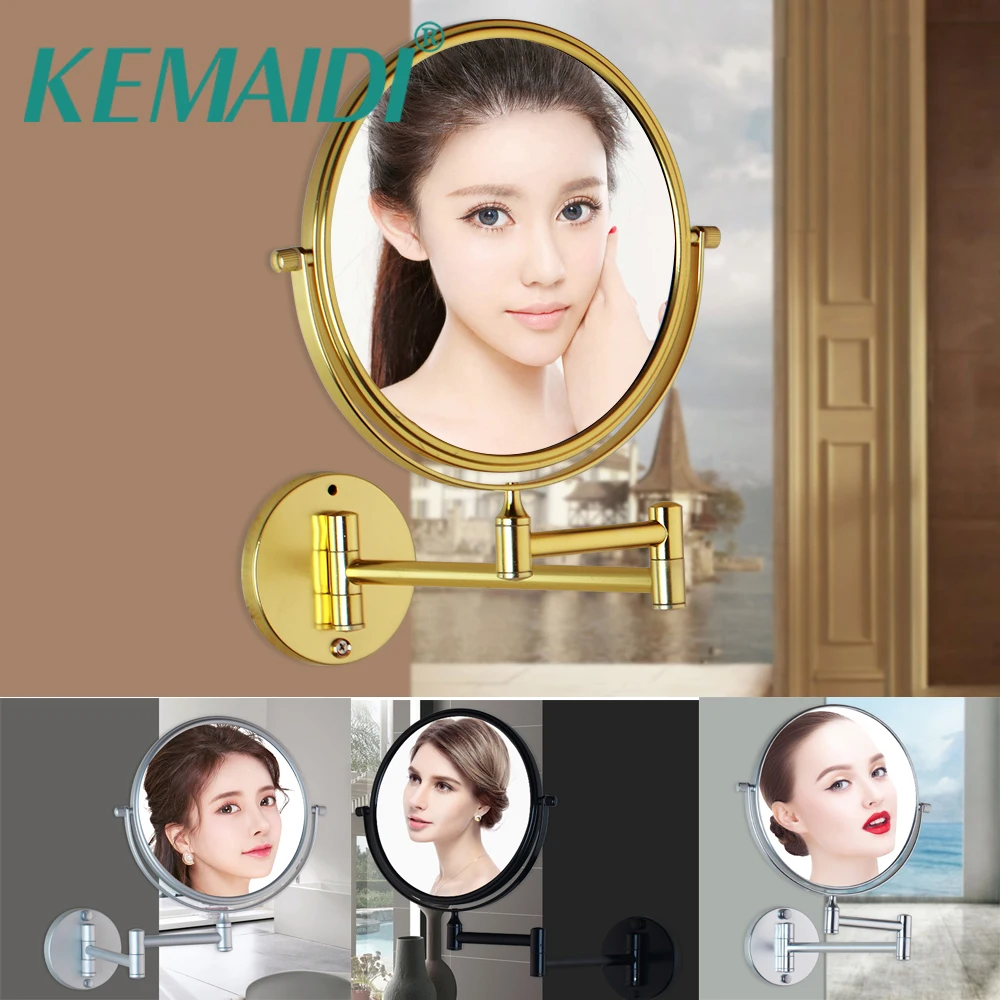KEMAIDI 360 Поворотный косметическое зеркало настенное крепление удлинителя для счетчик дома Ванная комната бритья макияж Туалет зеркало для макияжа