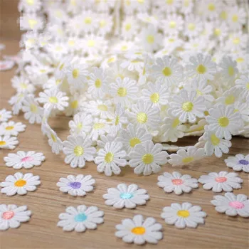 

15 yards 13 Colors Daisy Flower Lace Trim Embroidered Lace Ribbon Fabric For Sewing DIY Handcraft Wedding Costume Decoration