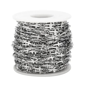 

5MM width Stainless Steel Cross link Chains for DIY Necklace Bracelet Making 5M