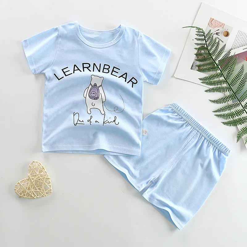 

New Kids'Suit 2019 High Quality All Cotton Short Sleeve T-shirt Short Skirt Suit for Summer babys