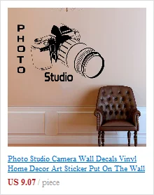 Креативные фотостудии настенные наклейки камера Искусство Цветок Любовь домашний декор из винила наклейки на стену украшение интерьера Съемная Фреска CA06