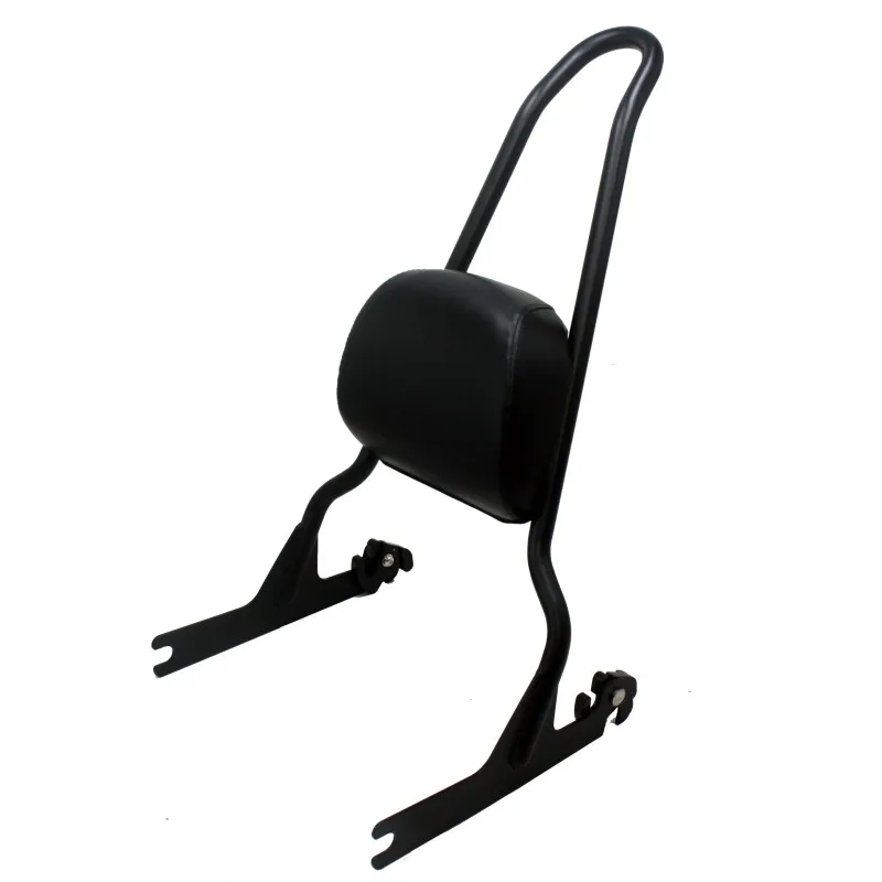 Black Motorcycle Rear Passenger Backrest Sissy Bar pad For Harley