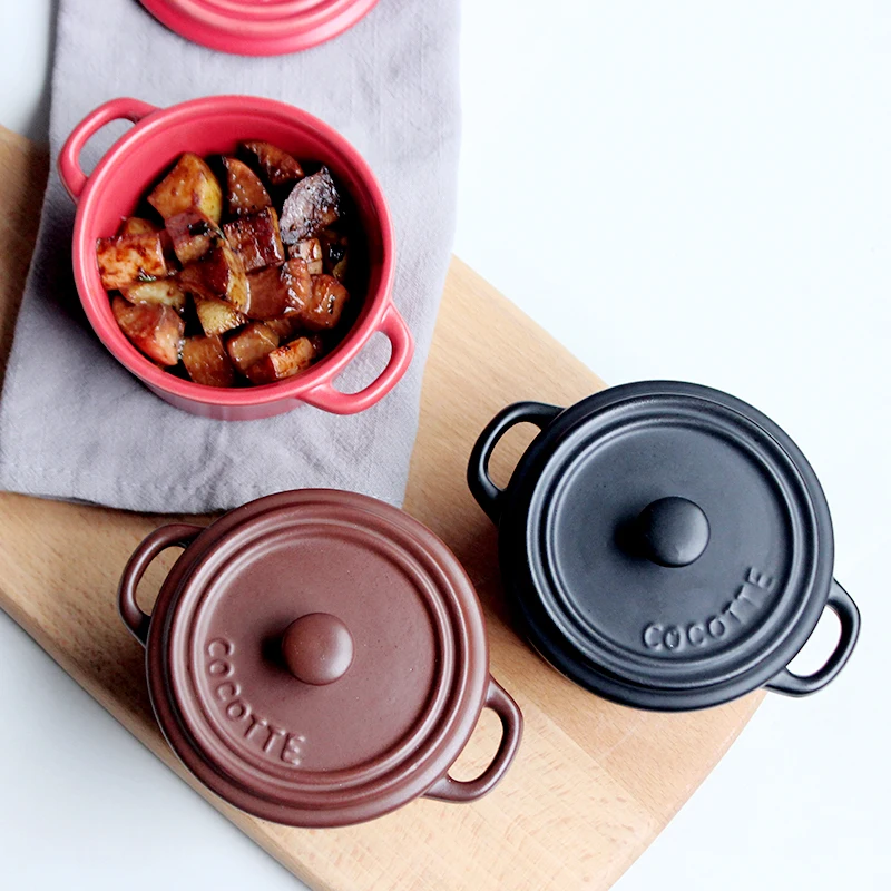 

Casserole With Cover Ceramic Soup Creative Stew Baking Mold Dessert Steamed Egg Lunch Panela Cookware Bakeware Thermal Cooker
