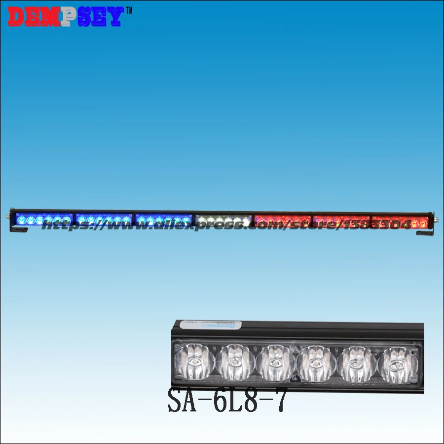 SA-6L8-7 высокой мощности светодиодный красный/белый/синий светодиод вспышки Предупреждение светильник, DC12V предупредительные стробирующие сигналы для полицейских Автомобильный аварийный светильник, GenIII X 1 Вт Светодиодный, 7 шт. головной светильник