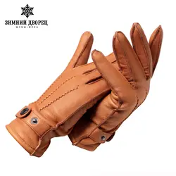 Натуральная Кожа gloveLuxury перчатки мужской Моды кожаные перчатки Популярный перчатки зима Tough guy перчатки мужчины черные Оснастки дизайн