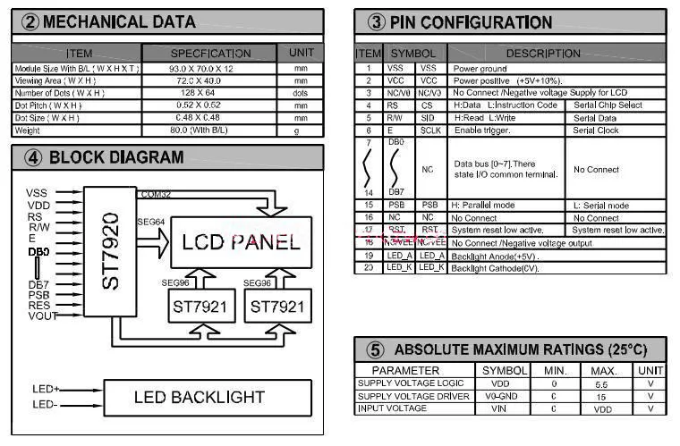 3,3 V LCD12864 дисплей с характером с подсветкой 12864-3,3 V ST7920