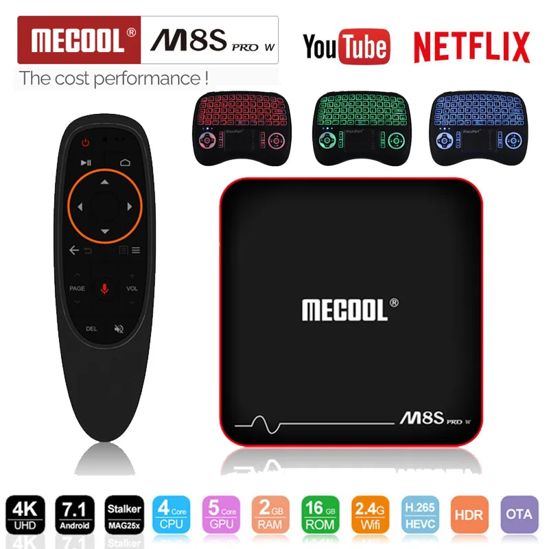 

MECOOL M8S PRO W Smart TV Box Android 7.1 Amlogic S905W TV Box 1GB 8GB 2.4G WiFi Bluetooth Set Top Box voice IR Remote Control