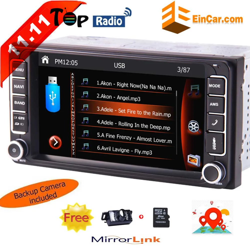 Автомобильный головной убор FM Радио Аудио Видео Bluetooth USB TF SD Aux вход Универсальный