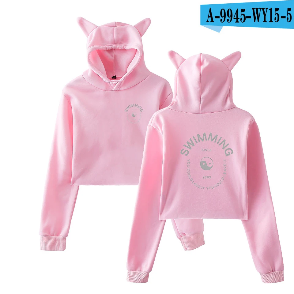 Fashion Sweatshirt Sweater Black Personality Girl Cat Ears Umbilical Hoodie