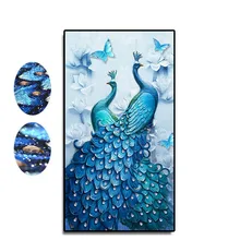 Peacock Diamond Embroidery, Diamond Mosaic, Animal, Peacock, 5D, Diamond Drawing, Cross Stitch, Decoration, Special Shape,