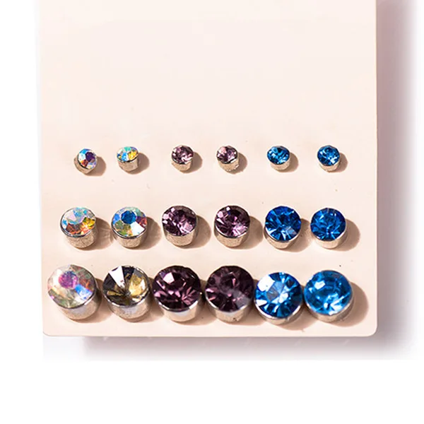 Claire Fashion Accessories Stud Earring Pack Set 9 Pairs Cubic Claire Fashion Accessories Stud Earring Pack Set 9 Pairs Cubic Zircon Crystal Sutd 5 13mm Gift For Women Broncos In Earrings From Jewelry