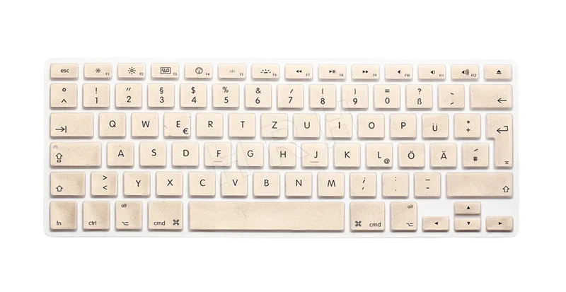 HRH 50 шт. ЕС немецкий QWERTZ клавиатура протектор для Macbook Air Pro retina 1" 15" 1" ноутбук клавиатура силиконовая кожа пылезащитный чехол - Цвет: Gold