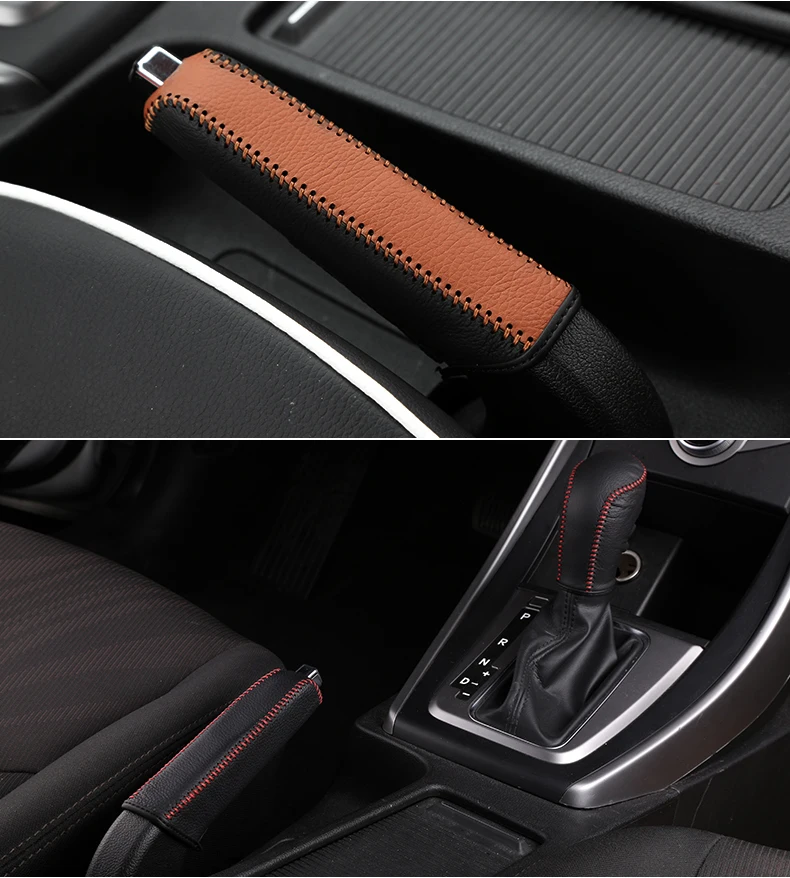 AOSRRUN украшение автомобиля кожаный ручной тормоз крышка и крышка шестерни для hyundai Elantra 2011-2013 автомобильные аксессуары