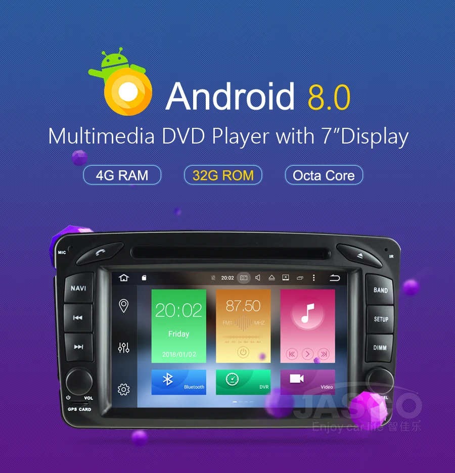 Cheap 4G RAM Android 8.0Car DVD Stereo for Mercedes/Benz//W209/W203/W208/W463/Vaneo/Viano/Vito Radio GPS Navigation Video Audio 1