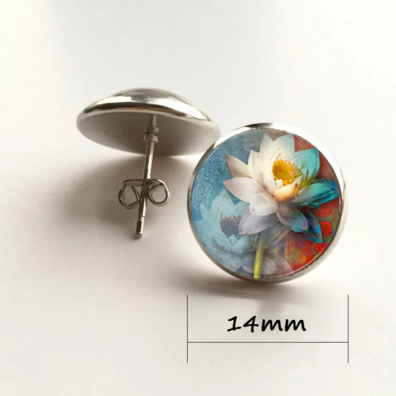 Indian jewelry mandala earring lotus jewelry om earrings for women yoga flower zen jewelry Buddhist earings meditation pendant