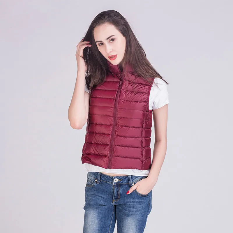 

[Aiweier] Autumn Winter Jacket Women Lightweight Down Jackets Short Vest Zipper Slim Korean Style Down Coats For Female AL1101