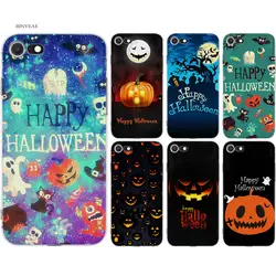 BINYEAE Happy Halloween текстильными тыквами стилей Мягкие TPU Силиконовый чехол Коке для iPhone 7 8 6 6 S плюс X 5 5S SE 5C 7 Plus 8 P