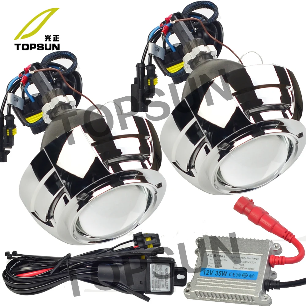 

Auto Light Kit 3 inch Bifocal Koito Q5 Projector Lens,Bezels Shrouds overs,HID Xenon Bulb,H/L Beam Control Cable,for H1,4,7,11,