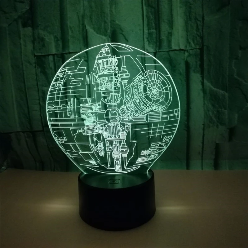Новая 3D Светодиодная лампа Звездные войны ночник со звездой смерти сенсорный USB
