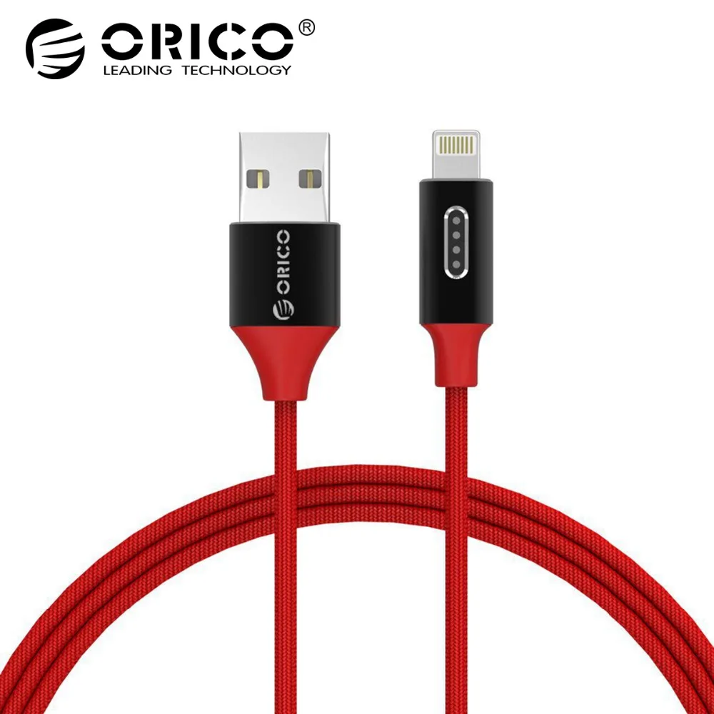 

ORICO USB TYPE-A to Lighting 8-pin data sync charger cable with LED Marquee For iPhone 8 7 6 5 10