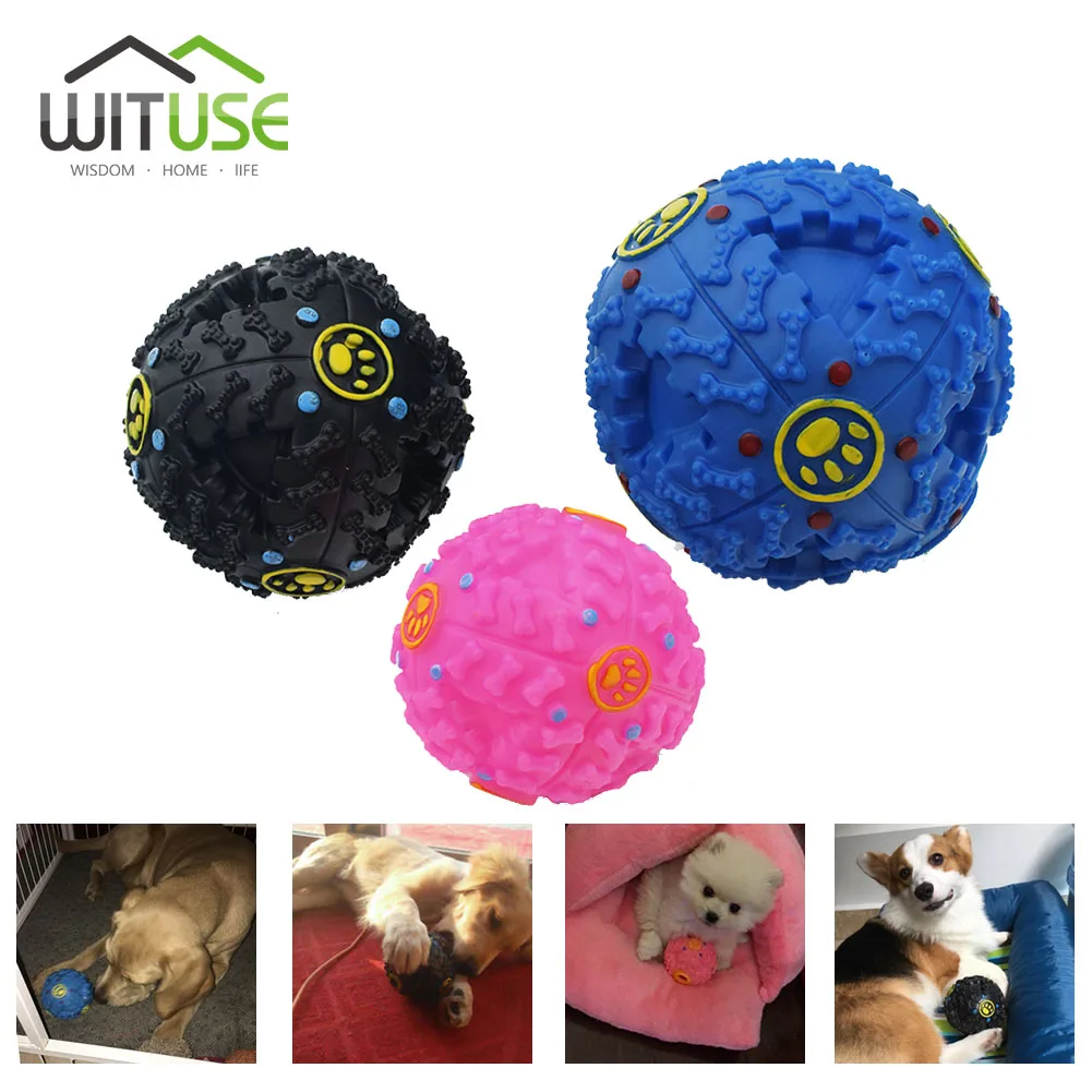 

Pet Dog Treat Training Chew Sound Activity Toy Squeaky Giggle Ball Fetch Squeaky Ball Dog Toys Tooth Pet Toy Supplies